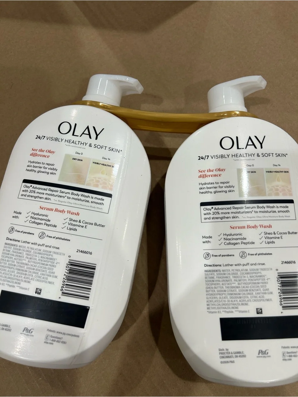 OLAY Advanced Repair Serum Body Wash - Pink, White, Gold value duo pack new